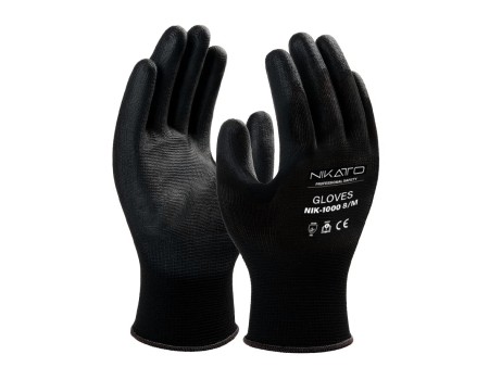Guantes de PU con revestimiento negro