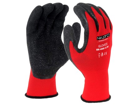 Guantes negros con revestimiento de espuma de látex