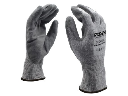 Guantes grises con revestimiento de PU